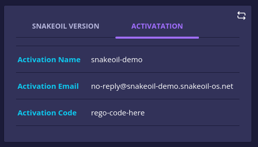 Snakeoil Activation Details