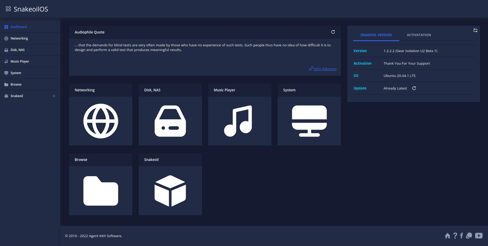 The Snakeoil dashboard